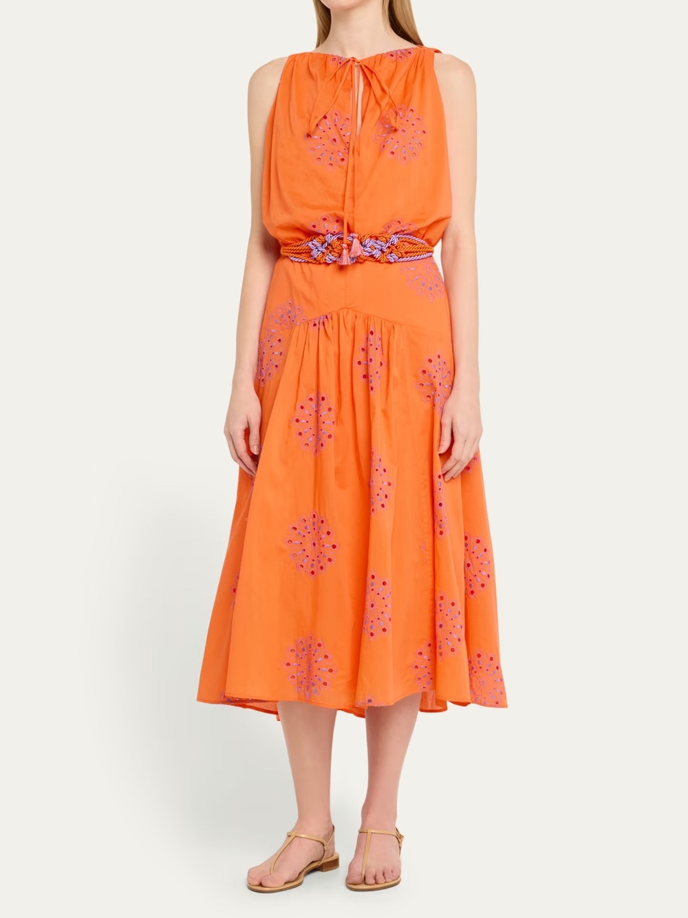 SILVIA TCHERASSI
Daila Broderie Anglaise Flared Midi Dress